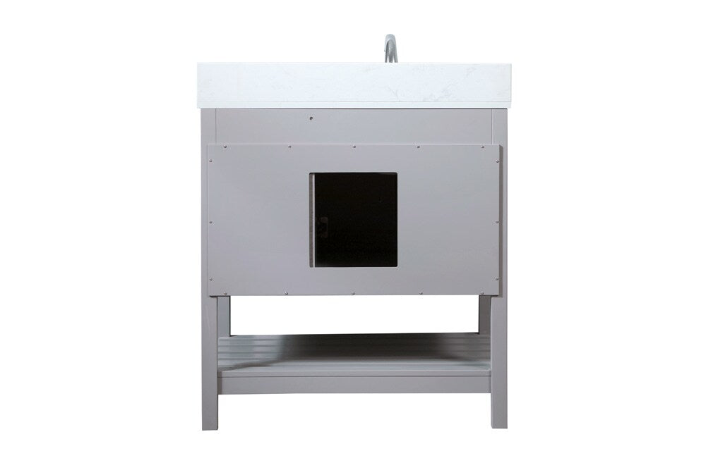 Elegant Furniture & Lighting - Theo 32 inch Single bathroom vanity in grey with backsplash - VF16432GR-BS veiw 8