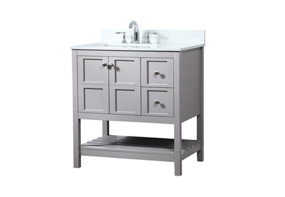 Elegant Furniture & Lighting - Theo 32 inch Single bathroom vanity in grey with backsplash - VF16432GR-BS veiw 14