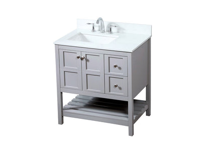 Elegant Furniture & Lighting - Theo 32 inch Single bathroom vanity in grey with backsplash - VF16432GR-BS veiw 15