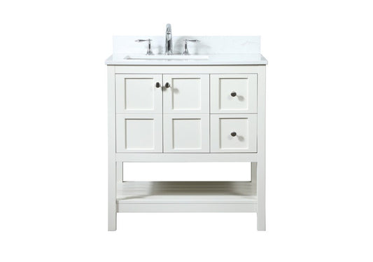 Elegant Furniture & Lighting - Theo 32 inch Single bathroom vanity in white with backsplash - VF16432WH-BS veiw 1