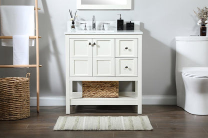 Elegant Furniture & Lighting - Theo 32 inch Single bathroom vanity in white with backsplash - VF16432WH-BS veiw 2