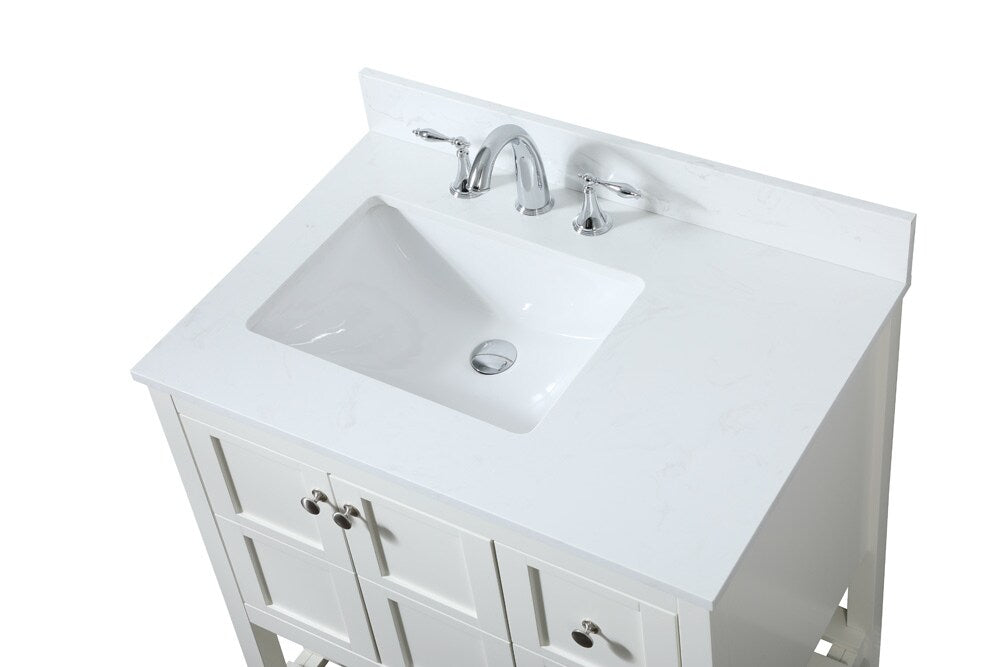 Elegant Furniture & Lighting - Theo 32 inch Single bathroom vanity in white with backsplash - VF16432WH-BS veiw 3