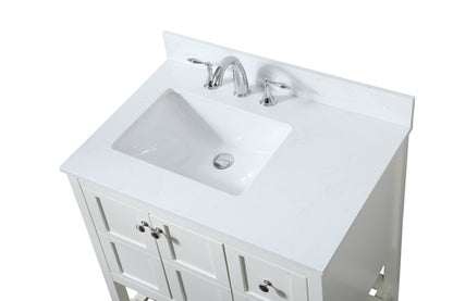 Elegant Furniture & Lighting - Theo 32 inch Single bathroom vanity in white with backsplash - VF16432WH-BS veiw 3