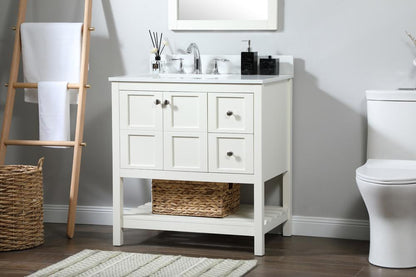 Elegant Furniture & Lighting - Theo 32 inch Single bathroom vanity in white with backsplash - VF16432WH-BS veiw 9