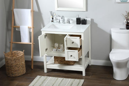 Elegant Furniture & Lighting - Theo 32 inch Single bathroom vanity in white with backsplash - VF16432WH-BS veiw 10