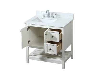 Elegant Furniture & Lighting - Theo 32 inch Single bathroom vanity in white with backsplash - VF16432WH-BS veiw 16