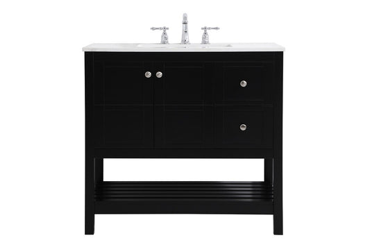Elegant Furniture & Lighting - Theo 36 inch Single Bathroom Vanity in Black - VF16436BK veiw 1