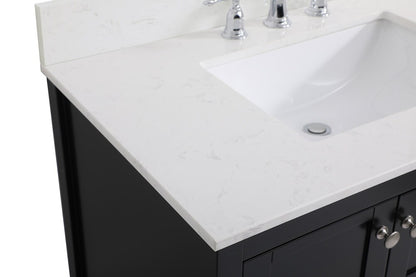 Elegant Furniture & Lighting - Theo 36 inch Single Bathroom Vanity in Black with Backsplash - VF16436BK-BS veiw 4