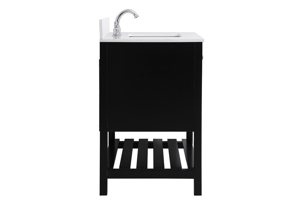 Elegant Furniture & Lighting - Theo 36 inch Single Bathroom Vanity in Black with Backsplash - VF16436BK-BS veiw 7