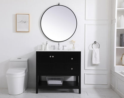 Elegant Furniture & Lighting - Theo 36 inch Single Bathroom Vanity in Black with Backsplash - VF16436BK-BS veiw 10