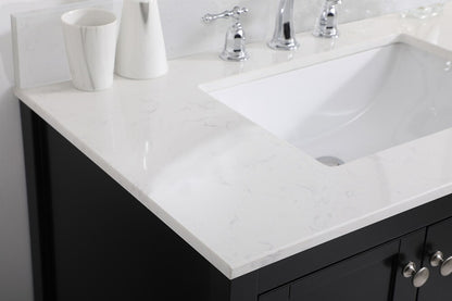 Elegant Furniture & Lighting - Theo 36 inch Single Bathroom Vanity in Black with Backsplash - VF16436BK-BS veiw 11