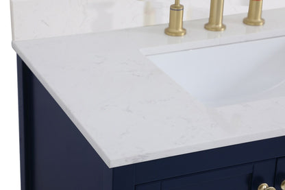 Elegant Furniture & Lighting - Theo 36 inch Single Bathroom Vanity in Blue with Backsplash - VF16436BL-BS veiw 3