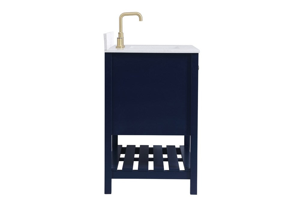 Elegant Furniture & Lighting - Theo 36 inch Single Bathroom Vanity in Blue with Backsplash - VF16436BL-BS veiw 7