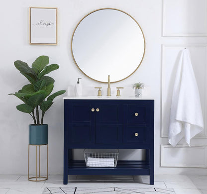Elegant Furniture & Lighting - Theo 36 inch Single Bathroom Vanity in Blue with Backsplash - VF16436BL-BS veiw 10
