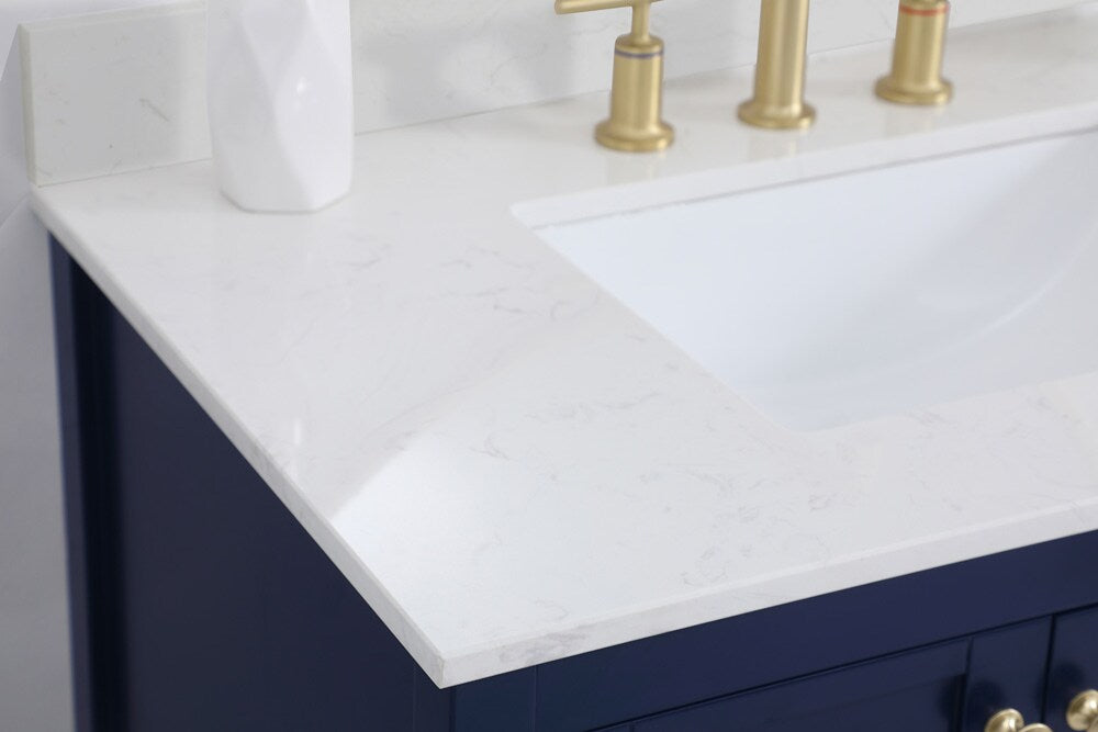 Elegant Furniture & Lighting - Theo 36 inch Single Bathroom Vanity in Blue with Backsplash - VF16436BL-BS veiw 11