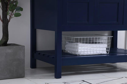 Elegant Furniture & Lighting - Theo 36 inch Single Bathroom Vanity in Blue with Backsplash - VF16436BL-BS veiw 12