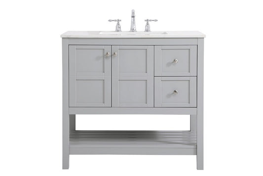 Elegant Furniture & Lighting - Theo 36 inch Single Bathroom Vanity in Gray - VF16436GR veiw 1