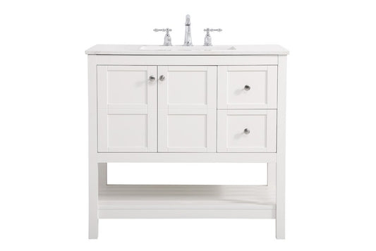 Elegant Furniture & Lighting - Theo 36 inch Single Bathroom Vanity in White - VF16436WH veiw 1