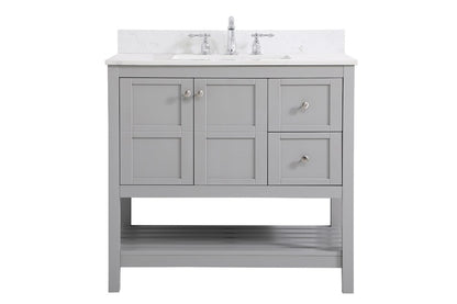 Elegant Furniture & Lighting - Theo 36 inch Single Bathroom Vanity in Gray with Backsplash - VF16436GR-BS veiw 1