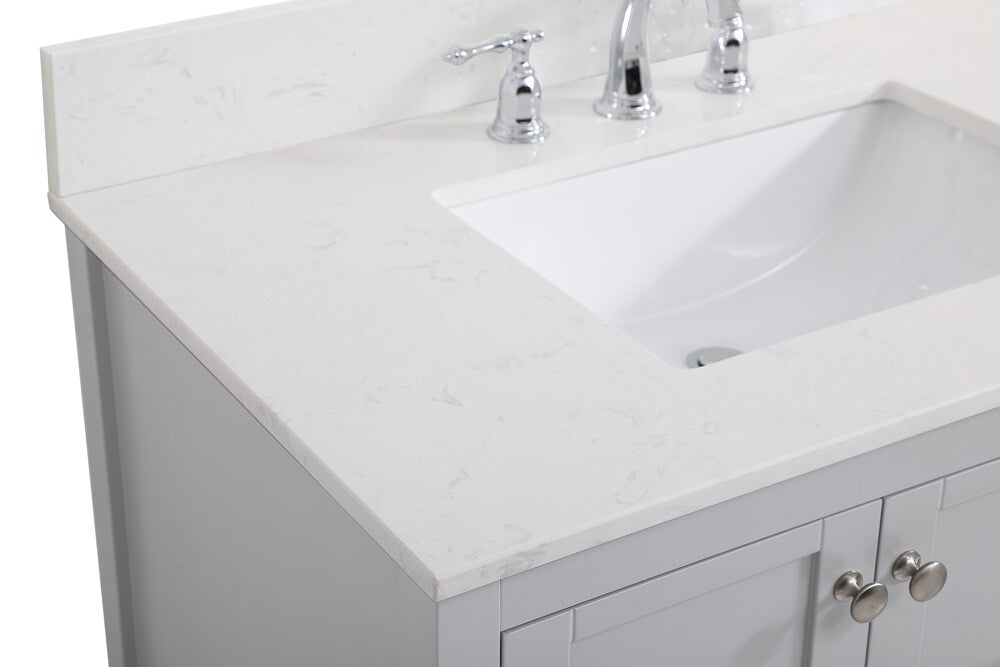 Elegant Furniture & Lighting - Theo 36 inch Single Bathroom Vanity in Gray with Backsplash - VF16436GR-BS veiw 3