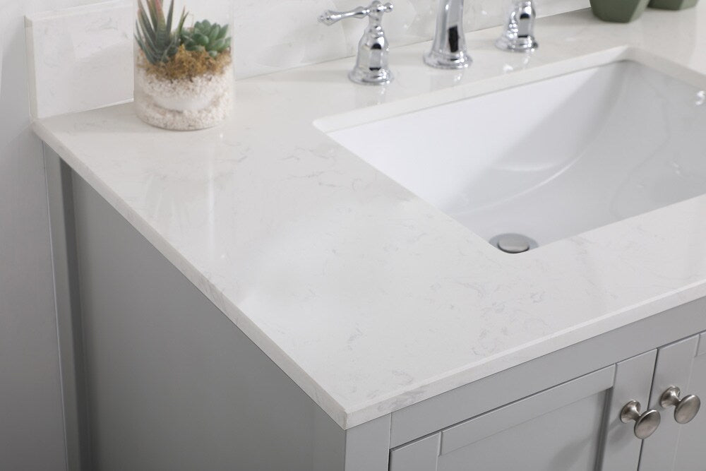 Elegant Furniture & Lighting - Theo 36 inch Single Bathroom Vanity in Gray with Backsplash - VF16436GR-BS veiw 11