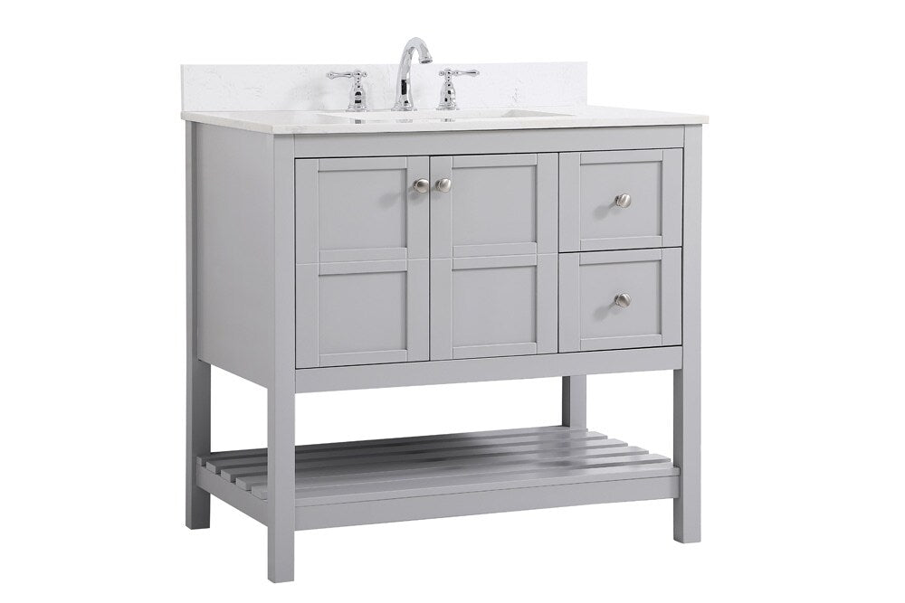 Elegant Furniture & Lighting - Theo 36 inch Single Bathroom Vanity in Gray with Backsplash - VF16436GR-BS veiw 13