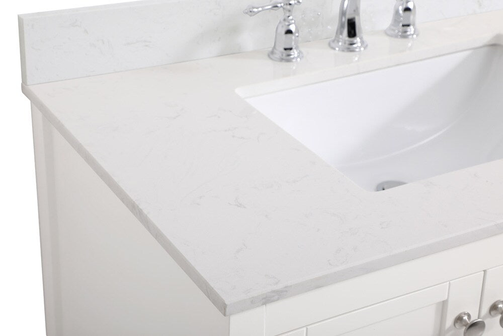 Elegant Furniture & Lighting - Theo 36 inch Single Bathroom Vanity in White with Backsplash - VF16436WH-BS veiw 4