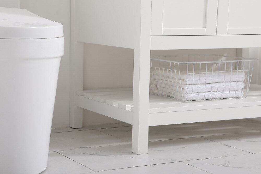 Elegant Furniture & Lighting - Theo 36 inch Single Bathroom Vanity in White with Backsplash - VF16436WH-BS veiw 12