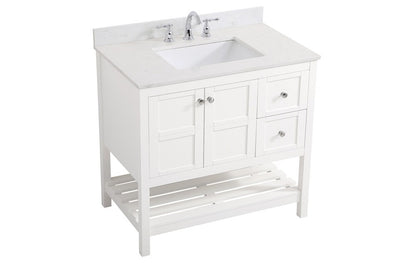 Elegant Furniture & Lighting - Theo 36 inch Single Bathroom Vanity in White with Backsplash - VF16436WH-BS veiw 14