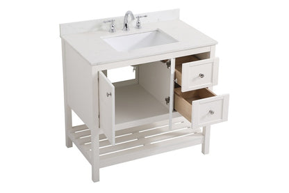 Elegant Furniture & Lighting - Theo 36 inch Single Bathroom Vanity in White with Backsplash - VF16436WH-BS veiw 15