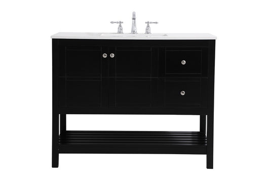 Elegant Furniture & Lighting - Theo 42 inch Single Bathroom Vanity in Black - VF16442BK veiw 1
