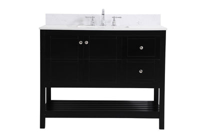 Elegant Furniture & Lighting - Theo 42 inch Single Bathroom Vanity in Black with Backsplash - VF16442BK-BS veiw 1