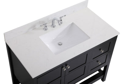 Elegant Furniture & Lighting - Theo 42 inch Single Bathroom Vanity in Black with Backsplash - VF16442BK-BS veiw 3
