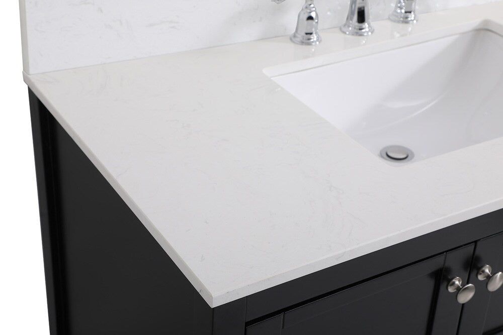 Elegant Furniture & Lighting - Theo 42 inch Single Bathroom Vanity in Black with Backsplash - VF16442BK-BS veiw 4