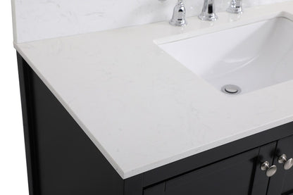 Elegant Furniture & Lighting - Theo 42 inch Single Bathroom Vanity in Black with Backsplash - VF16442BK-BS veiw 4
