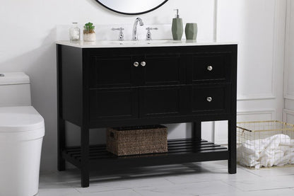 Elegant Furniture & Lighting - Theo 42 inch Single Bathroom Vanity in Black with Backsplash - VF16442BK-BS veiw 8