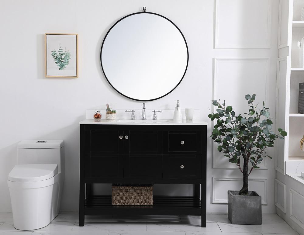 Elegant Furniture & Lighting - Theo 42 inch Single Bathroom Vanity in Black with Backsplash - VF16442BK-BS veiw 10