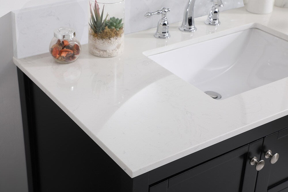 Elegant Furniture & Lighting - Theo 42 inch Single Bathroom Vanity in Black with Backsplash - VF16442BK-BS veiw 11