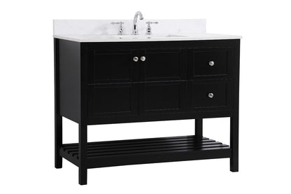 Elegant Furniture & Lighting - Theo 42 inch Single Bathroom Vanity in Black with Backsplash - VF16442BK-BS veiw 13