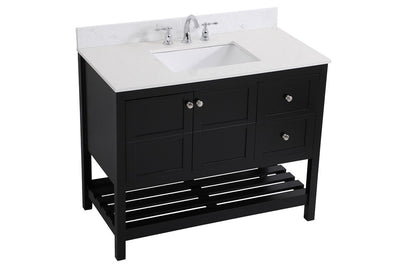 Elegant Furniture & Lighting - Theo 42 inch Single Bathroom Vanity in Black with Backsplash - VF16442BK-BS veiw 14