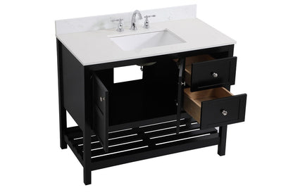 Elegant Furniture & Lighting - Theo 42 inch Single Bathroom Vanity in Black with Backsplash - VF16442BK-BS veiw 15