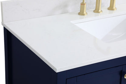 Elegant Furniture & Lighting - Theo 42 inch Single Bathroom Vanity in Blue with Backsplash - VF16442BL-BS veiw 3