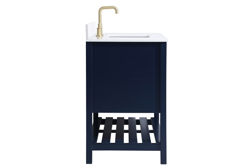 Elegant Furniture & Lighting - Theo 42 inch Single Bathroom Vanity in Blue with Backsplash - VF16442BL-BS veiw 7