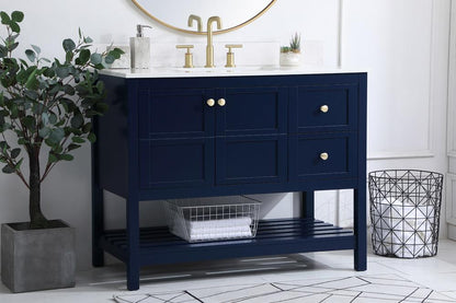 Elegant Furniture & Lighting - Theo 42 inch Single Bathroom Vanity in Blue with Backsplash - VF16442BL-BS veiw 8