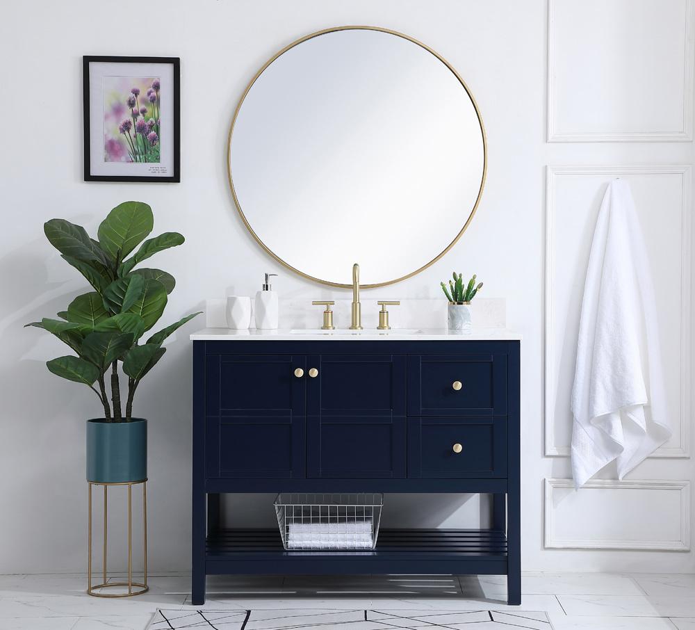 Elegant Furniture & Lighting - Theo 42 inch Single Bathroom Vanity in Blue with Backsplash - VF16442BL-BS veiw 10