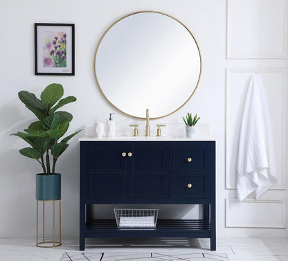 Elegant Furniture & Lighting - Theo 42 inch Single Bathroom Vanity in Blue with Backsplash - VF16442BL-BS veiw 10