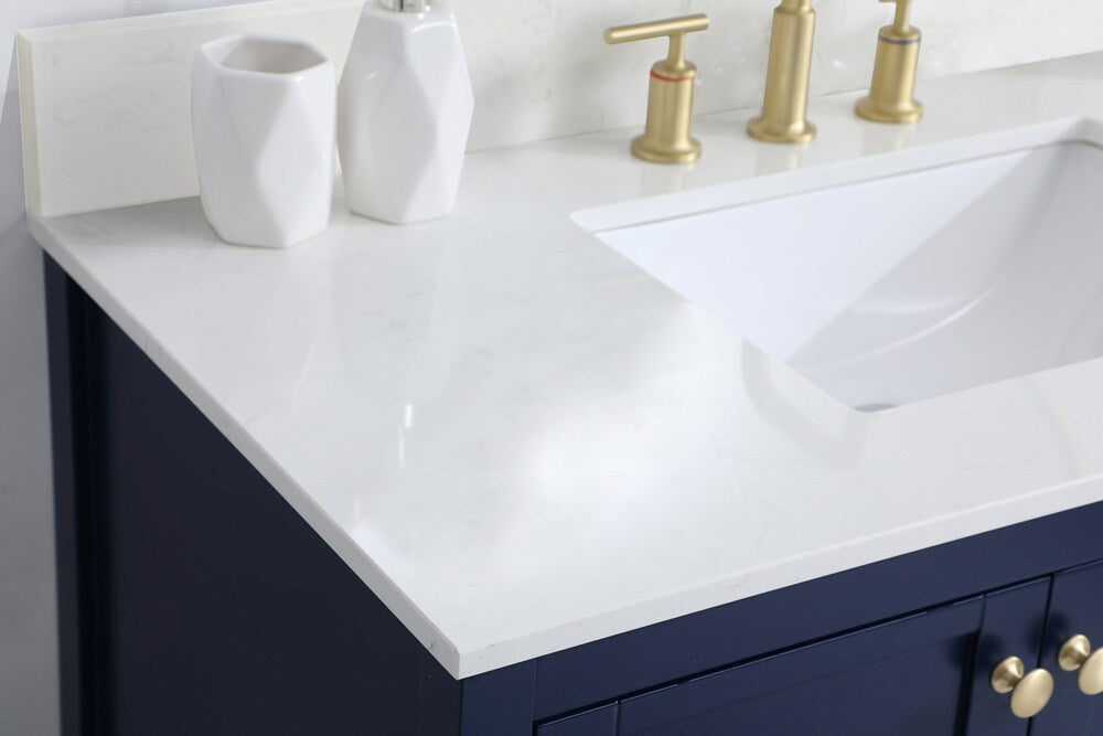 Elegant Furniture & Lighting - Theo 42 inch Single Bathroom Vanity in Blue with Backsplash - VF16442BL-BS veiw 11