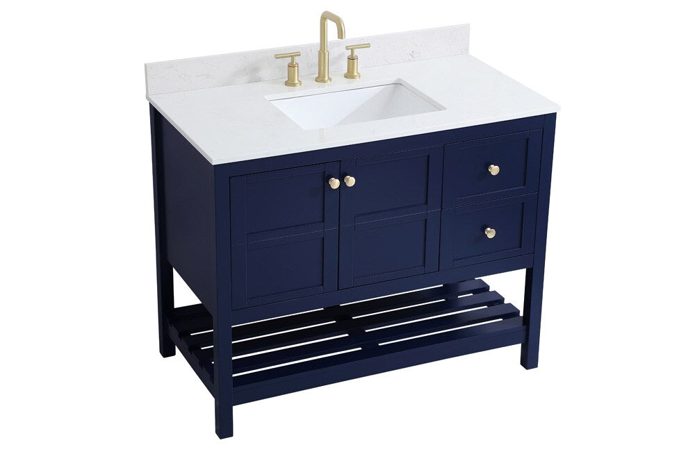 Elegant Furniture & Lighting - Theo 42 inch Single Bathroom Vanity in Blue with Backsplash - VF16442BL-BS veiw 14