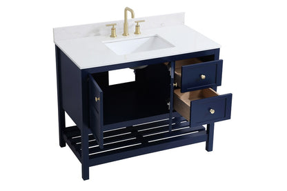 Elegant Furniture & Lighting - Theo 42 inch Single Bathroom Vanity in Blue with Backsplash - VF16442BL-BS veiw 15