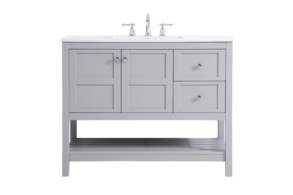 Elegant Furniture & Lighting - Theo 42 inch Single Bathroom Vanity in Gray - VF16442GR veiw 1